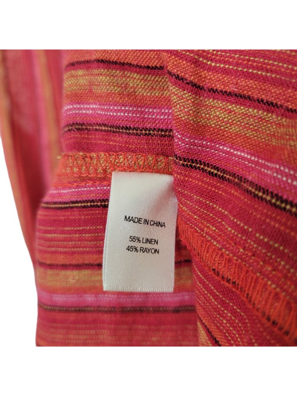 Drew Size S Dress Desert Stripe Sarong Skirt Linen Rayon Sleeveless Pullover Red - Picture 9 of 16